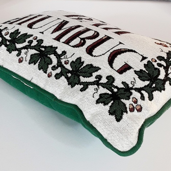 Tapestry "BAH HUMBUG" Holiday Accent Pillow 12 x 9 - Picture 6 of 7